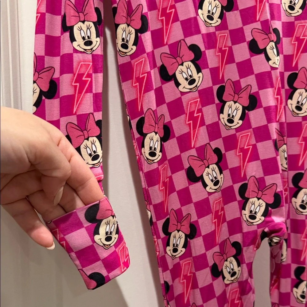 Pink Minnie Checkered Girls One Piece 12-18 months NWT